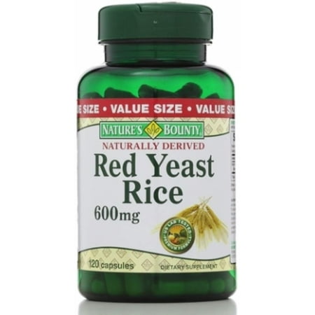 Nature's Bounty Red Yeast Rice 600 mg Capsules 120 ea (Pack of 2)