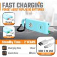 thumbnail image 3 of Llavero de alarma personal para la protección de la seguridad de las mujeres – USB recargable 130 dB Silbato de sonido de sirena de autodefensa con luz led – Alerta de seguridad de emergencia, 3 of 7