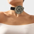 thumbnail image 1 of Pulsera de collar geométrica de moda elegante y romántica con flocado de rosas, 1 of 6
