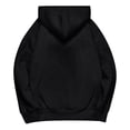 thumbnail image 3 of Pullover Hoodie with Adjustable Drawstring Hood and Front ESSENTIALS Lettering Print Casual Loose Fit Design Black L, 3 of 8