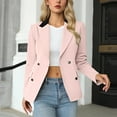 thumbnail image 5 of ZQUUVOU Blazers for Women Business Casual Long Sleeved Double Office Slim Suits Jackets with Pocket Buttoned Notch Collar Blazer Pink, 5 of 8