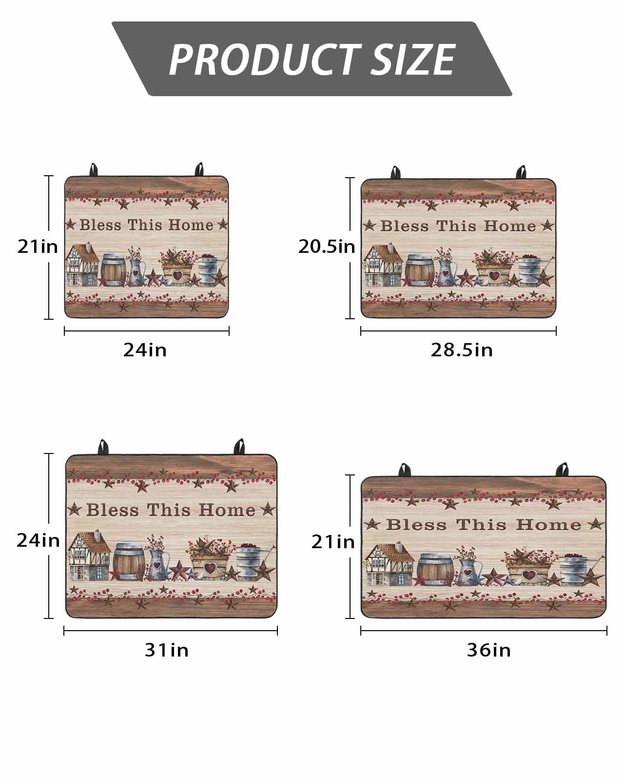 Stove Top Covers for Electric Stove, Farmhouse Glass Stovetop Cover Protector, Brown Country Star Berry Vintage Wood Grain Induction Cooktop Protector Oven Mat for Kitchen Countertop 24"x21"