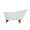 White / Matte Black, variant on Aqua Eden 60" Clawfoot Tub Cast Iron Slipper with Feet No Faucet Drillings, White/Oil Rubbed Bronze