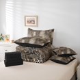 thumbnail image 6 of Homewish Boys Girls Abstract Animal Print Bedding Comforter Set 7 Pieces,Gradient Black Brown Full Bedding Set Lightweight,Animal Snake Print Fitted Sheet Flat Sheet,Lightweight Room Decor, 6 of 8