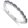 thumbnail image 4 of CHOOSE YOUR COLOR Simulated Amethyst Promise Ring .925 Sterling Silver Band Purple CZ Female Size 5, 4 of 4