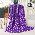 thumbnail image 2 of Purple White Butterfly Pattern Blanket,Comfortable Soft Flannel Throw Blanket,All Season,Warm Lightweight Blankets for Sofa Bed Couch Living Room Chair,40"x50", 2 of 4