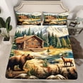 thumbnail image 2 of Homewish Jungle Bear Deer Bed Sheets,Country Farmhouse Lodge King Sheets,Hello Fall Sheet Set For Teens,Ultra Soft Home Decor,4pcs, 2 of 7