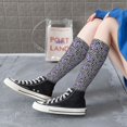 thumbnail image 6 of Picia Women Crew Soft Moisture-wicking Socks Purple Butterflies Pattern Design Cotton Socks, One Size fit All, 6 of 9