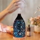 thumbnail image 5 of Lámpara Ultrasónica De Aromaterapia Humidificador Silencioso Dormitorio Luz De Noche De Cristal Con Base De Madera Granulada Lámpara De Aromaterapia Con Patrón De Estrellas 3D Noticed HA024987-02, 5 of 7