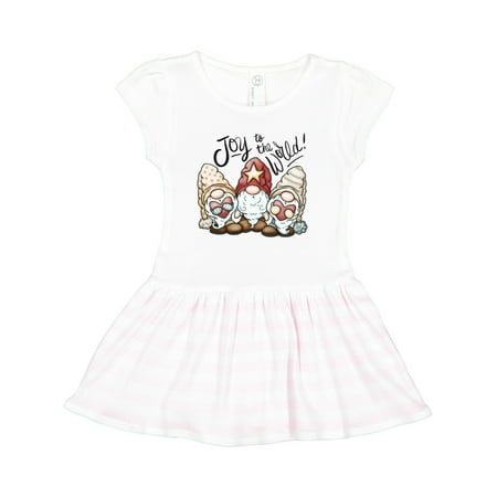 

Inktastic Joy to the World Christmas Gnomes Gift Toddler Girl Dress