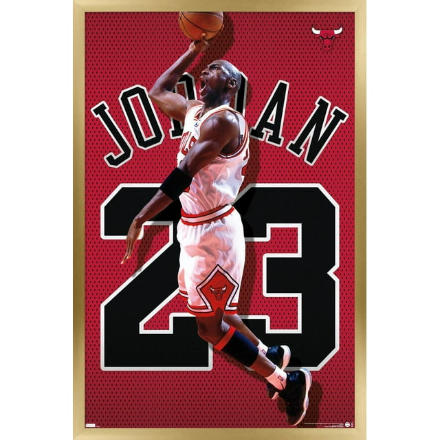 Michael Jordan - Jersey Wall Poster, 22.375" x 34" Framed