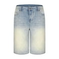 thumbnail image 4 of hotojiny Baggy Jean Shorts for Men Casual Loose Fit Wide-Leg Denim Shorts Vintage Knee Length Streetwear with Pockets, 4 of 6