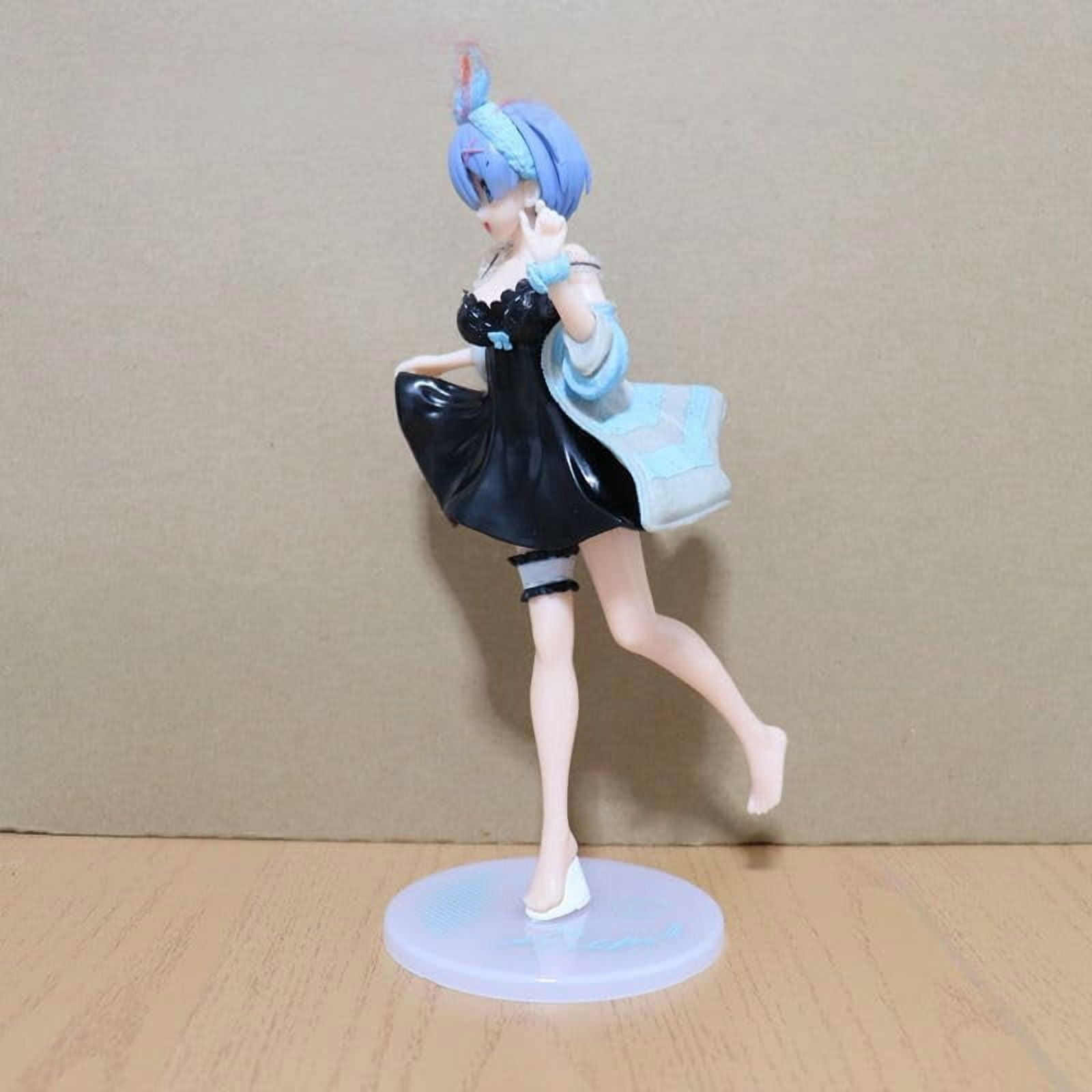 Newly Rem Figure Standing Black Nightdress Rem Action Figures 18cm/7.1inch PVC Characters Handicrafts Souvenirs for Anime Fans Gifts