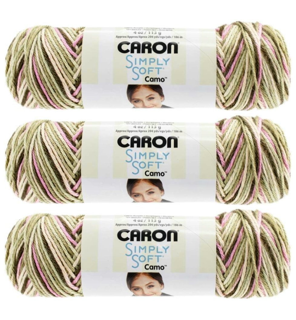 Bulk Buy Caron Simply Soft Camo Yarn (3Pack) Pink Camo 29401111420, By Spinrite