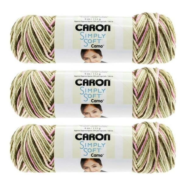 Bulk Buy Caron Simply Soft Camo Yarn (3Pack) Pink Camo 29401111420
