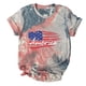 thumbnail image 2 of Blusa Informal Elegante Para Mujer, Camisetas Divertidas Y Lindas de Manga Corta Con Estampado de Bandera Del Día de La Independencia, Camiseta Teñida Anudada Odeerbi  ODB165541, 2 of 7