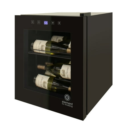 Vinotemp - 15-Bottle Single-Zone Wine Cooler with Touch Screen - Black
