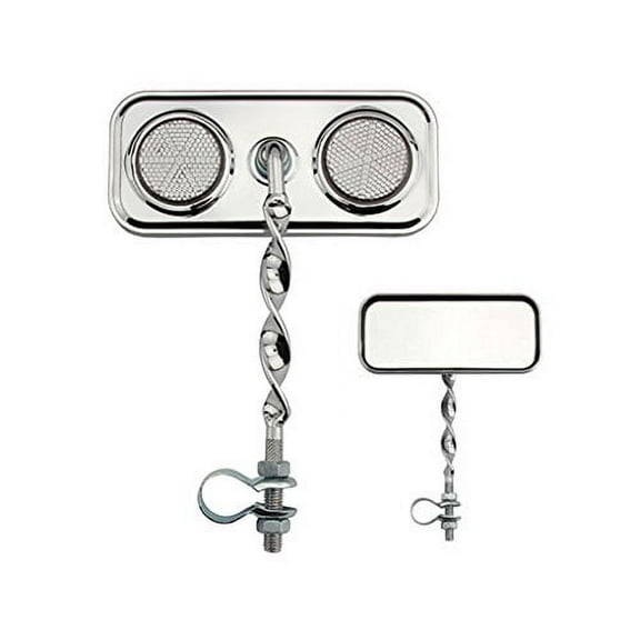 Lowrider Two Rectangle Flat Twisted Mirrors Clear Reflectors. Set of Bike Mirrors. Pair of Bicycle Mirrors. 2 Bike Mirrors.