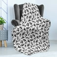 thumbnail image 4 of Mens Soft Flannel Fleece Throw Blanket, Sketch Style Composition of Hats Top Hat Fedora Twenties Mens Fashion Pattern, Cozy Plush for Indoor and Outdoor Use, 50" x 60", Black and White, by Ambesonne, 4 of 5