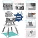 thumbnail image 3 of Cowiewie Trona para bebé 8 en 1 para bebés y niños pequeños, juego de mesa y silla, trona de mesa con arnés de seguridad, bandeja extraíble (ondulada), 3 of 5