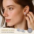 thumbnail image 5 of FindChic Clip On Earrings for Women Lightweight 8MM Cubic Zirconia Non Pierced Studs Silver April Birthstone Earrings Birthday Mothers Day Jewelry Gifts Mom Her Lady Adults Ideas, 5 of 9