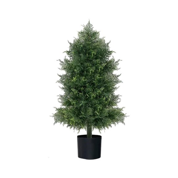 KUNPENG Artificial Norfolk Pine Christmas Tree, Real Touch Faux Tree with Black Pot, Realistic Indoor Holiday Decor for Christmas Entryway, Living Room & Office, Christmas Decorations