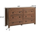 thumbnail image 5 of OKD Farmhouse 6-Drawer Dresser Chests for Bedroom, Wood Rustic Tall Chest of Drawers, Brown, 5 of 7