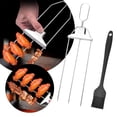 thumbnail image 4 of Skewers for Kabobs, 3-Prong Skewer 3 Way Bbq Grilling Skewers Metal Skewers, 4 of 4