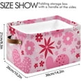 thumbnail image 3 of GZHJMY Valentines Day Pink Storage Bins Foldable Canvas Fabric Storage Basket with Handles for Organizing, Large Storage Baskets for Shelves Closet Collapsible Organizer, 3 of 7