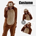 thumbnail image 3 of JUOLOET Unisex Adult Onesie Pajamas Monkey Animal One Piece Snug Fit Sleepwear Homewear（Monkey,Large）, 3 of 6