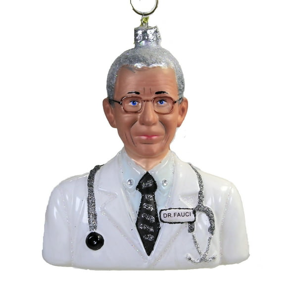 Holiday Ornament Dr Fauci Glass Physician Pandemic Covid19 Go8046