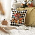 thumbnail image 3 of Sm:)e Plaid Turkey Pumpkin Bow Maple Leaf Thanksgiving Throw Pillow Covers 18x18 Inch Set of 2, Cushion Covers for Sofa Home Decor, 3 of 6