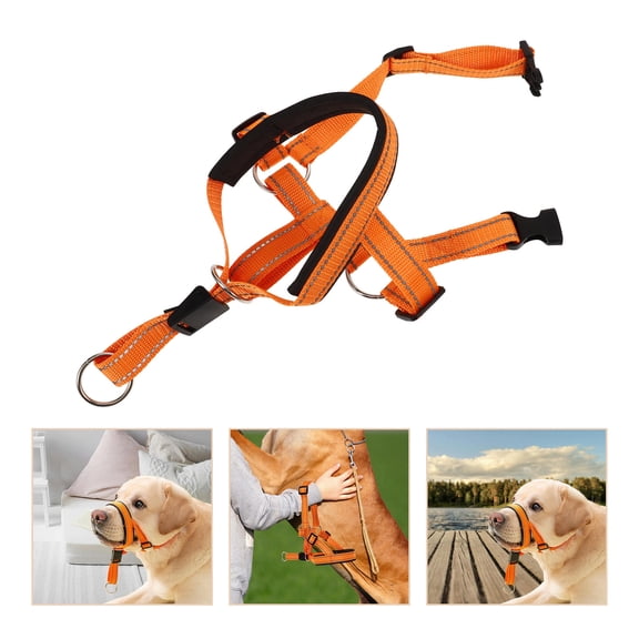 LEORX 1Pcs Reflective Muzzle for Large Dogs with Breathable and Adjustable Features for Outdoor Walks