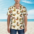 thumbnail image 4 of Lsque Boho Chicken pattern Hawaiian Shirt for Men, Unisex Summer Beach Casual Short Sleeve Button Down Shirts-3X-Large, 4 of 9