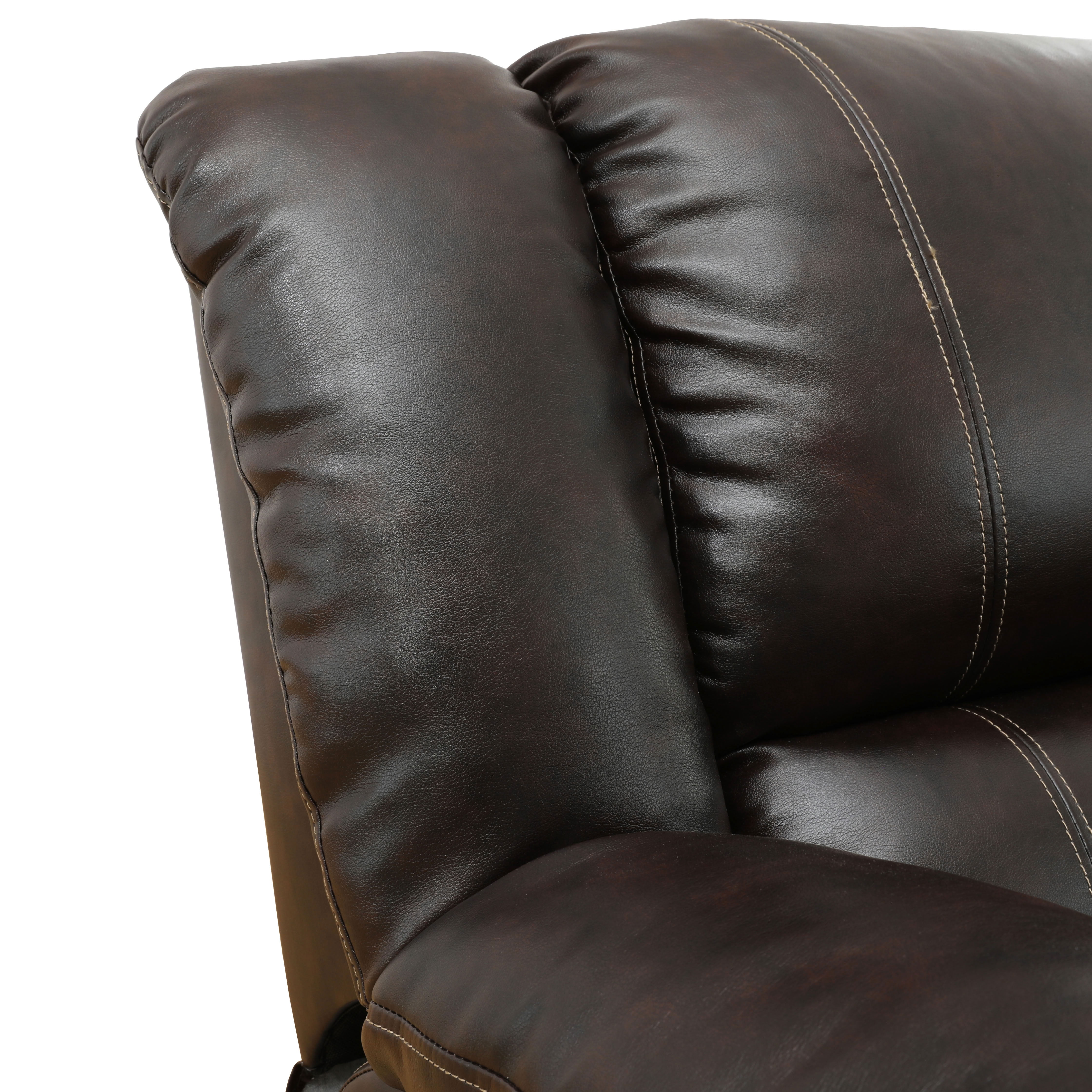 MAYEERTY Oversized Recliner Sectional Sofa, L-Shape Corner Couch with Faux Leather, Cup Holders & Storage for Living Room, Home Theater, Brown