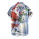 thumbnail image 1 of Mens Manga Corta Botón Abajo Camisas, Cuello de Vuelta Navidad Impresa Blusa, Top de Moda Casual, 1 of 4