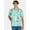 Mint, variant on Bluey Men's Hawaiian Print Button-Up Shirt with Short Sleeves, Sizes XS-3XL
