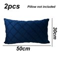 thumbnail image 2 of 2 piezas Funda de almohada rectangular con estampado de rayas Color sólido simple, 2 of 6