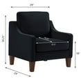 thumbnail image 5 of Modern 1 Seater Velvet Sofa, Upholstered Armchair with Removable Cushions and Wood Legs for Living Room Office Apartment, 5 of 9