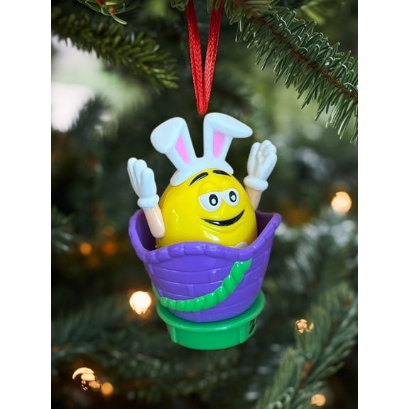 Ornament Yellow M&M M & M PVC Figure Figurine Holiday Charm Dangler 3” Gift Rare