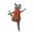 thumbnail image 2 of Northlight Sitting Herringbone Designed Fox Girl with Plaid Dress - 17" - Brown and Orange, 2 of 3