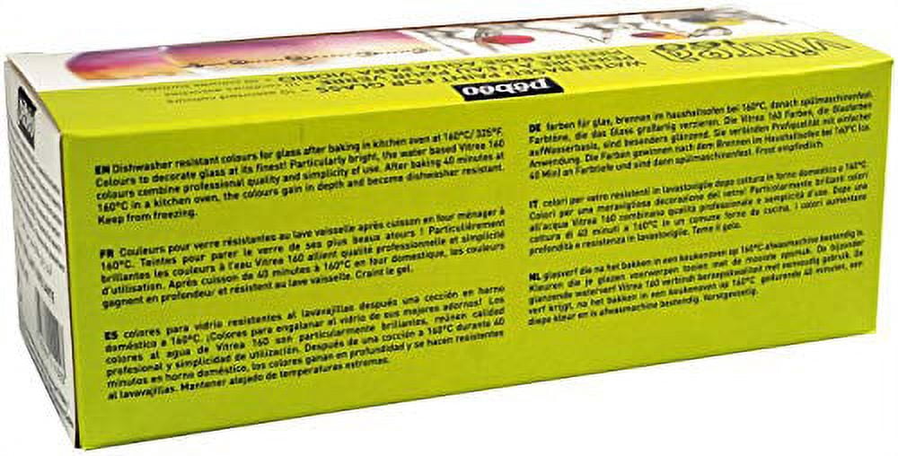 Pebeo Vitrea 160 Glass Paints - Set of 10 Colors, 45 ml bottles