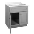 thumbnail image 5 of Design House Brookings 31" x 22" Assembled Solid Wood Bath Vanity with Camilla II Cultured Marble Centerset Top, Sherwin Williams® Gray/White, 5 of 17
