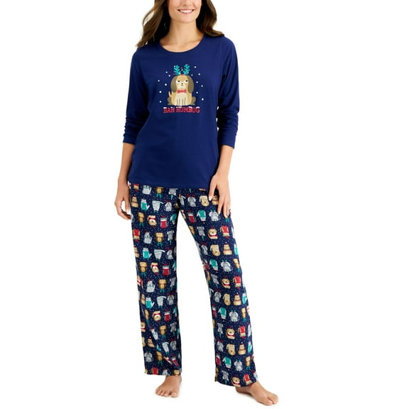 allbrand365 designer Womens Bah Humbug Novelty Printed Pajama Top Only,1-Piece, Medium, Bah Humbug