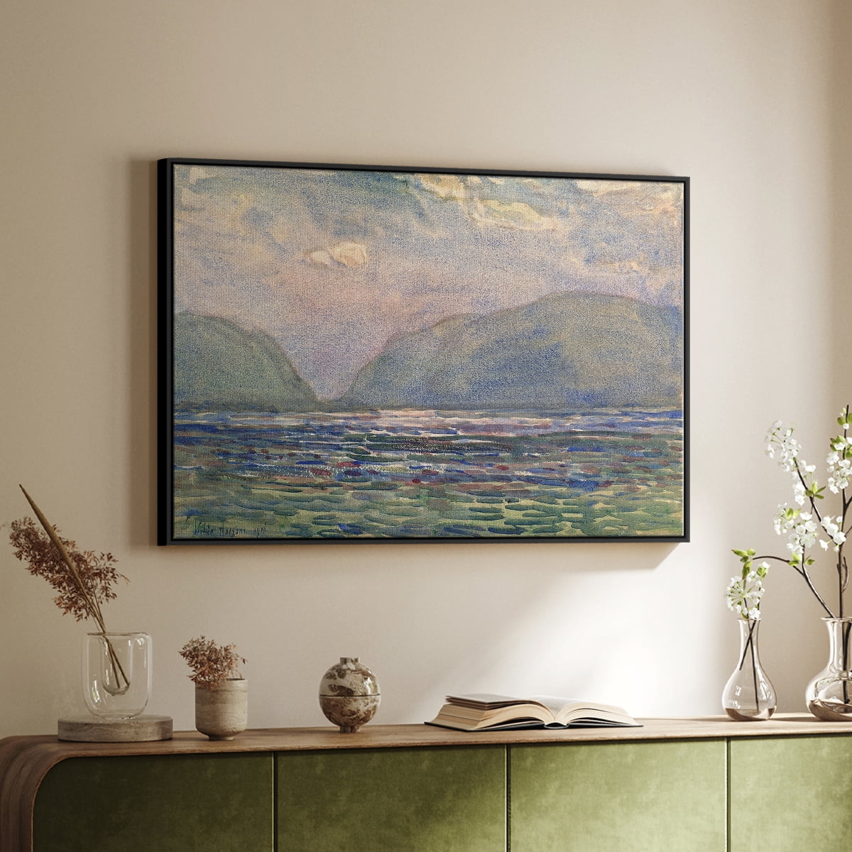 Vintage Landscape-CXXXVI By Wexford Home Framed in Black Wood Gallery Wrapped Canvas 25 in. x 37 in.