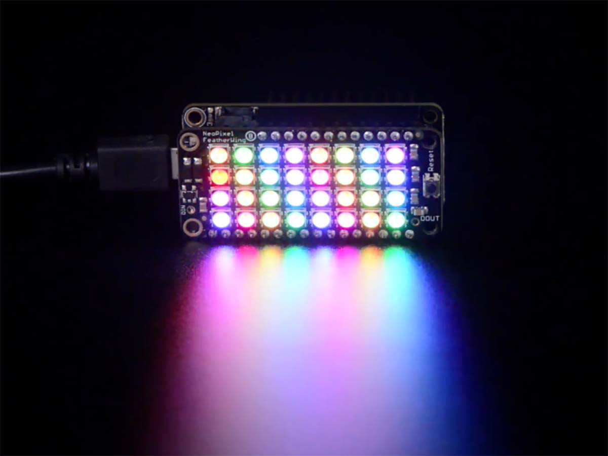 Adafruit NeoPixel FeatherWing RGB LED Add-on For All Feather Boards - Walmart.com