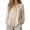 Beige, variant on Women's Summer Solid Color Thin Balloon Sleeve Retro Vacation Style Cotton Linen Sun Shirt Women's Blouse