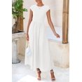 thumbnail image 4 of Vestido PRETTYGARDEN para mujer 2025, casual, casual, maxi blanco, 4 of 9