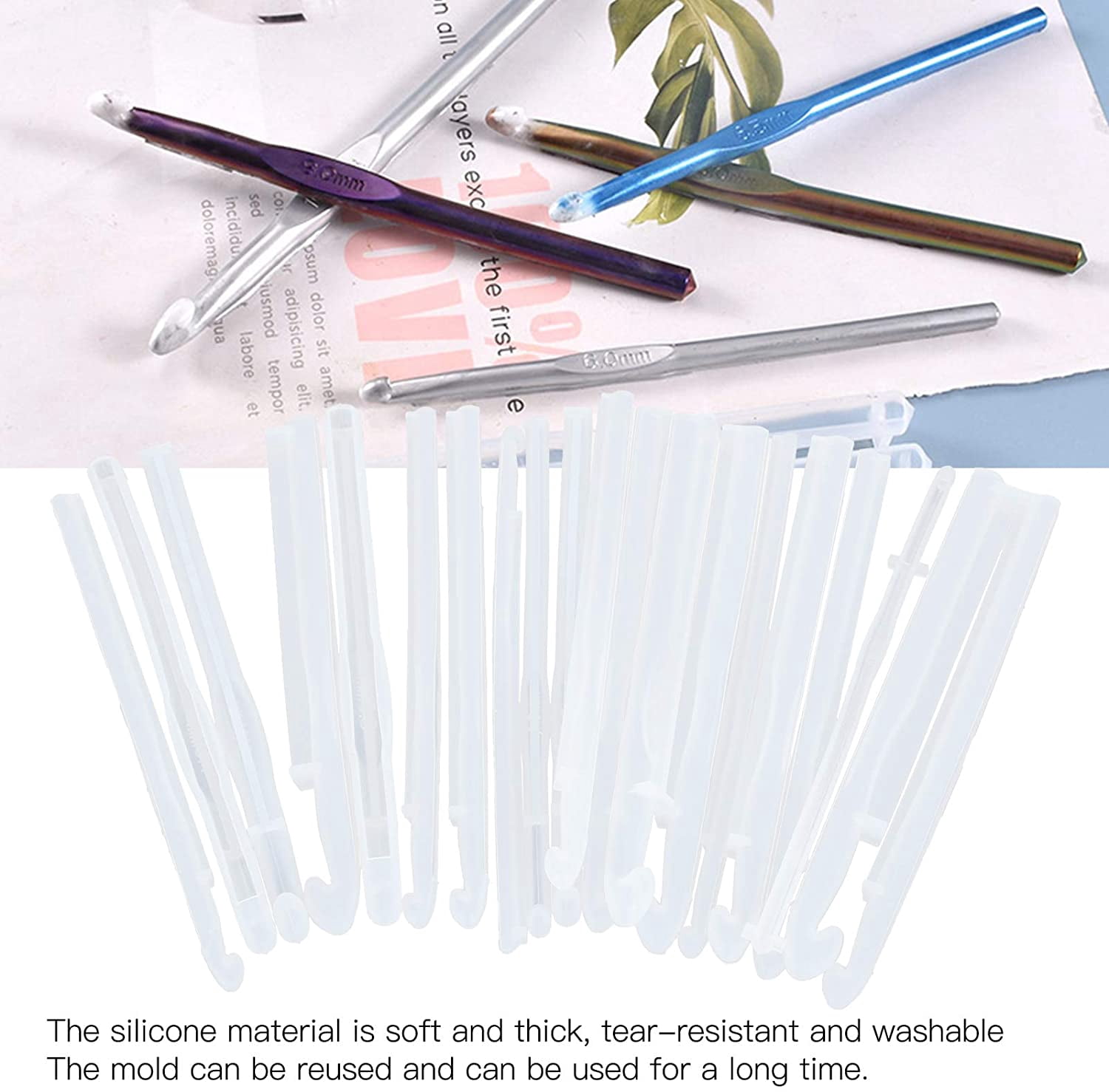 ABCISI Crochet Hooks, 20Pcs Resin Silicone Crochet Hook Set to create 3-10mm Crochet, DIY Crochet Knitting Sweaters Tools, Ideal for Yarn Crafts DIY Enthusiasts