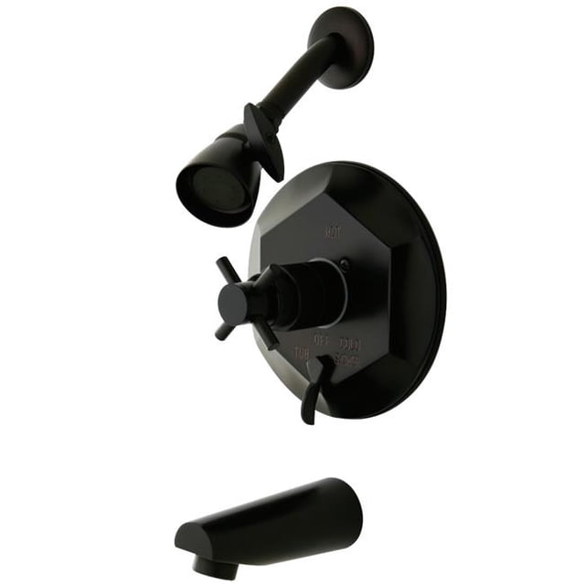 Concord Robinet de Baignoire et Douche avec Poignée Croisée, Bronze Huilé